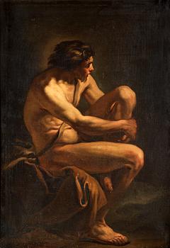 414. Carle van Loo Attributed to, Sitting male model.