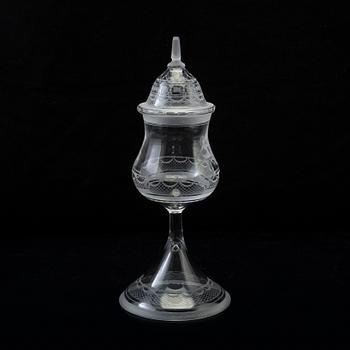 SIMON GATE, pokal, glas, "Aurora",  Orrefors, 250-års jubileum, 1726-1976. Numrerad 49/500.