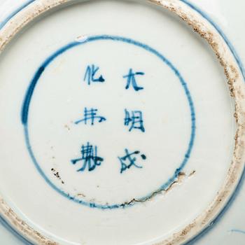 A set of ten blue and white dishes, Ming dynasty, Tianqi/Chongzhen, 17th Century.