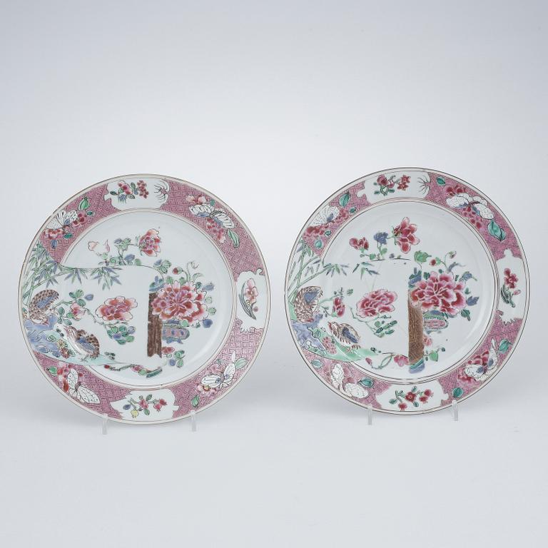 TALLRIKAR, 7 st, porslin, Qianlong, Kina 1700-tal.