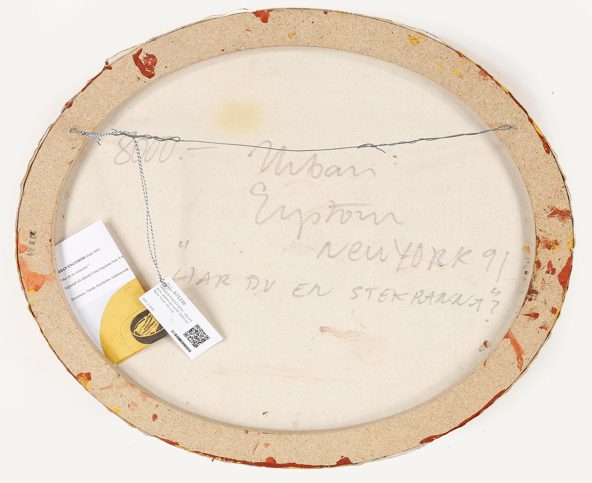 URBAN ENGSTRÖM, olja på duk, signerad samt daterad New York -91.