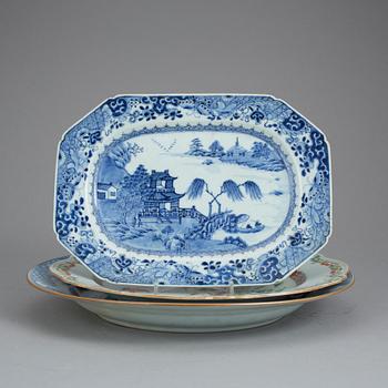 PARTI KINA, 3 delar, porslin, Kina, Qianlong (1736-1795).