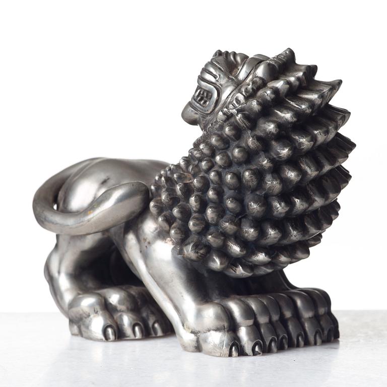 Anna Petrus, a pewter sculpture of a lion, Svenskt Tenn, Stockholm 1960.