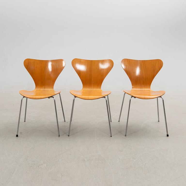 Arne Jacobsen, chairs 6 pcs, "The Seven", Fritz Hansen, Denmark, 1981.