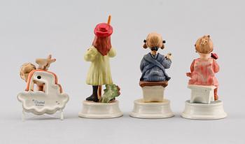 FIGURER, 4 st, porslin, Goebel, Tyskland.