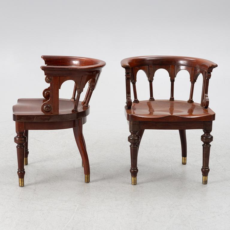 Six chairs, Nils Löfmark, Gothenburg, early 20th century.