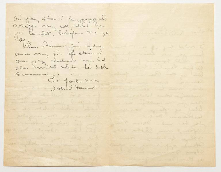 John Bauer, Tre brev mellan John Bauer och Bonniers om illustrationerna till Nils Holgersson.