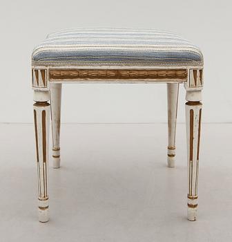 TABURETT, gustaviansk stil, 1800-/1900-tal.