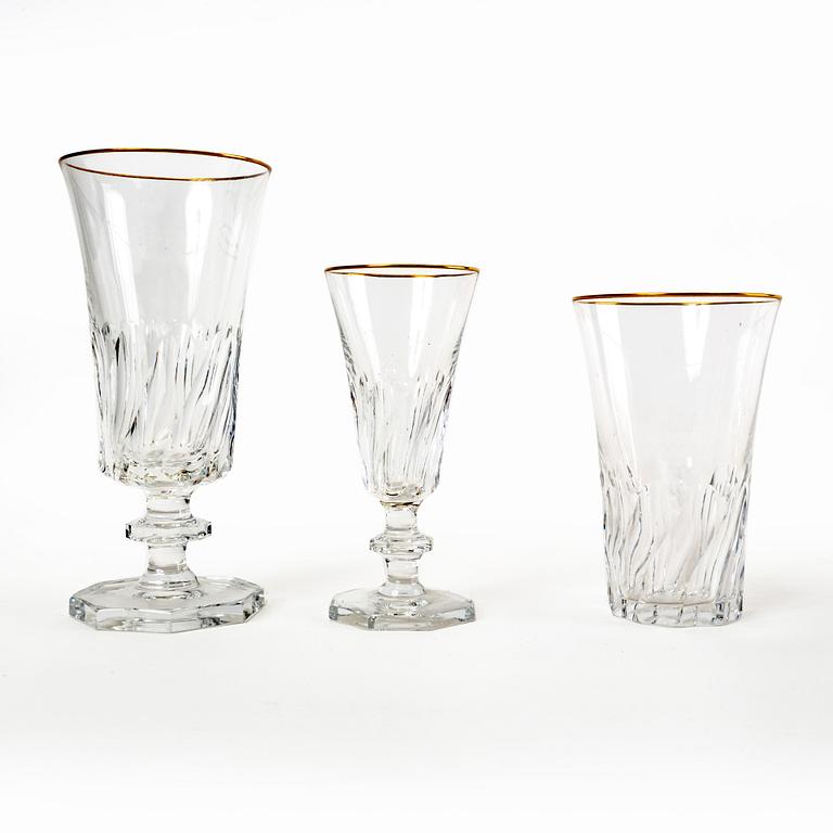 An 81 pcs Elis Bergh Ulriksdal glass service from Kosta first half of the 20th century.