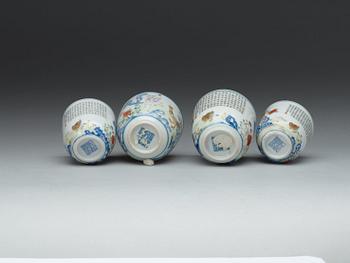 A set of four cups, China, presumably Republic.