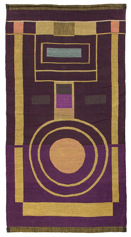 Dora Jung, kuvakudos, signeerattu, noin 214 x 114 cm.