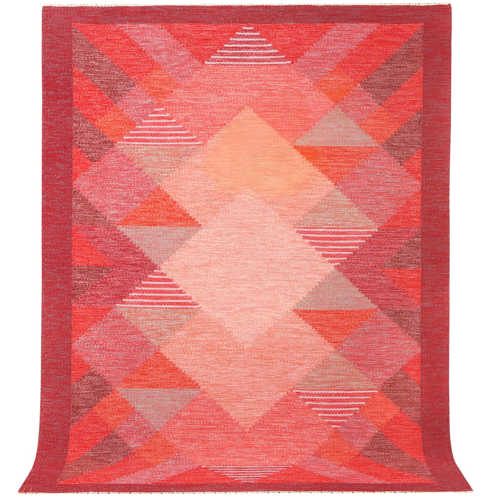 Anna-Johanna Ångström, an 'Aniara' flat weave carpet, signed, Sweden, c. 232 x 168 cm.