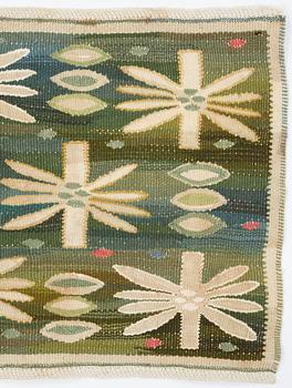 Barbro Nilsson, a textile, "Näckrosorna", tapestry weave, ca 41-42 x 45-47,5 cm, signed BN.