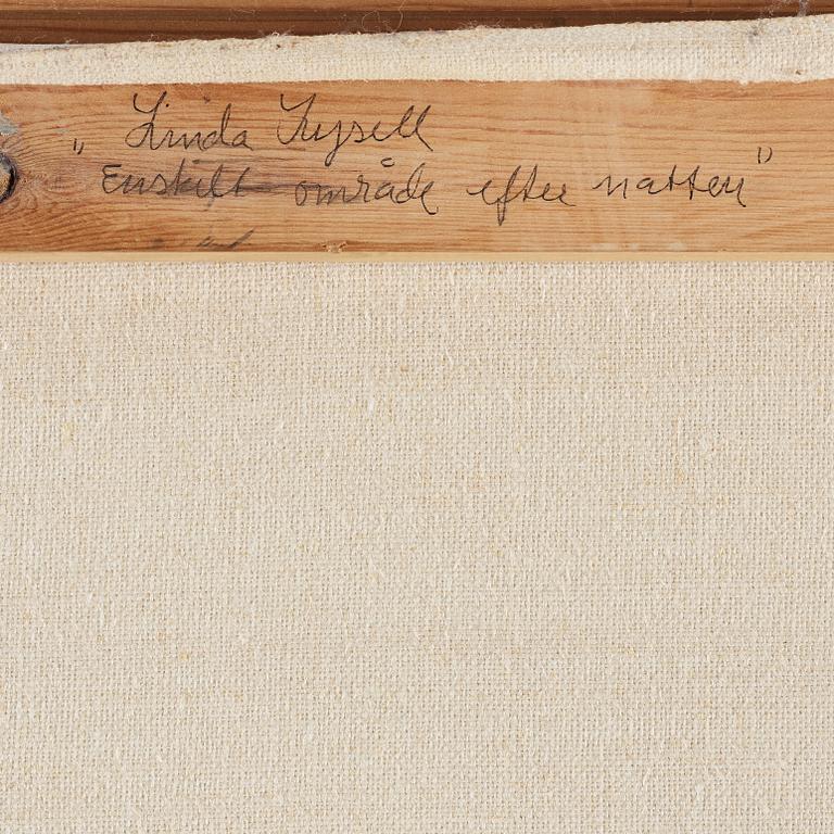 LINDA LYSELL, oil on canvas, signed Linda Lysell. "Enskilt område efter natten".