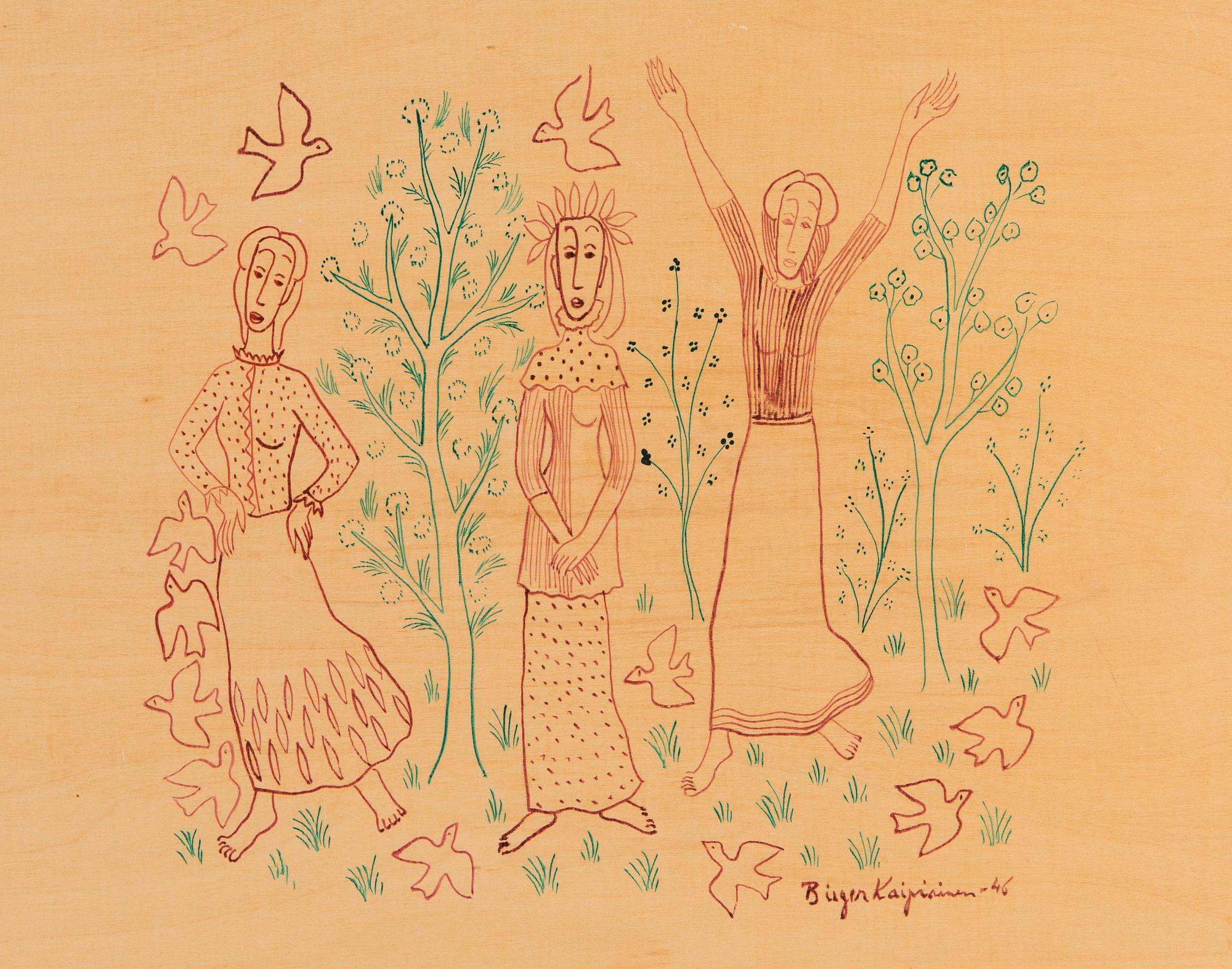 Birger Kaipiainen, Women in the garden.