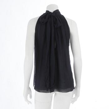 ALEXANDER MCQUEEN, a blue chiffon top. Size 42.