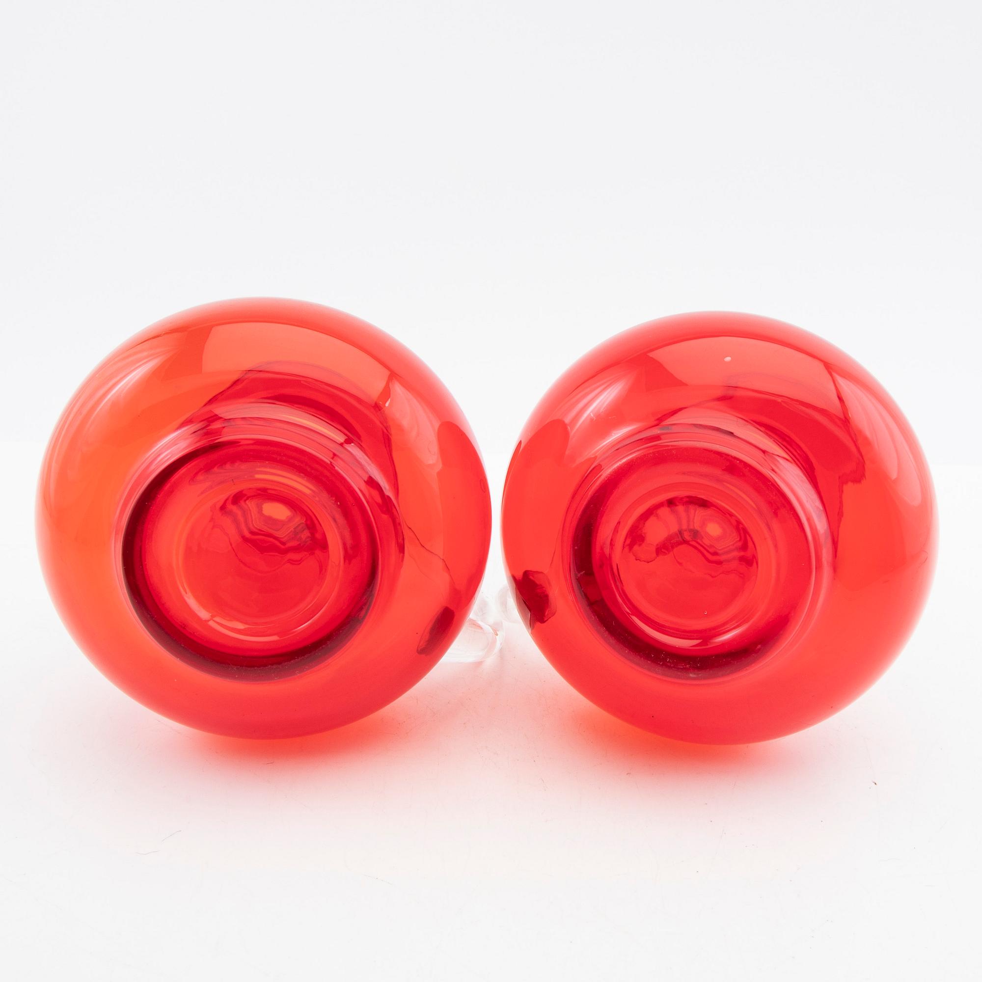 Tamara Aladin, Decanters, 2 pcs, glass, "Cleopatra", Riihimäen Lasi, 1970-1976.