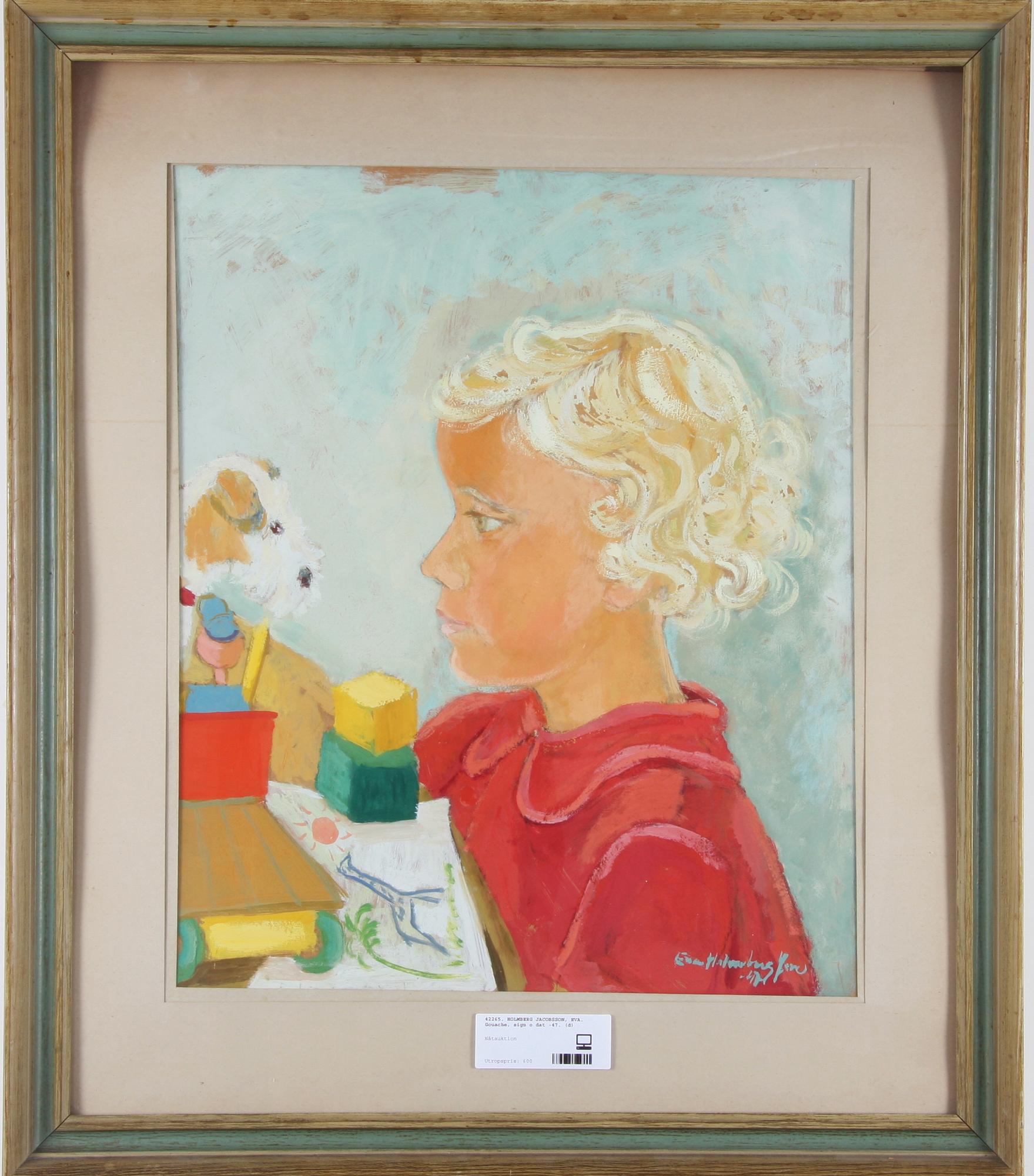 HOLMBERG JACOBSSON, EVA. Gouache, sign o dat -47.