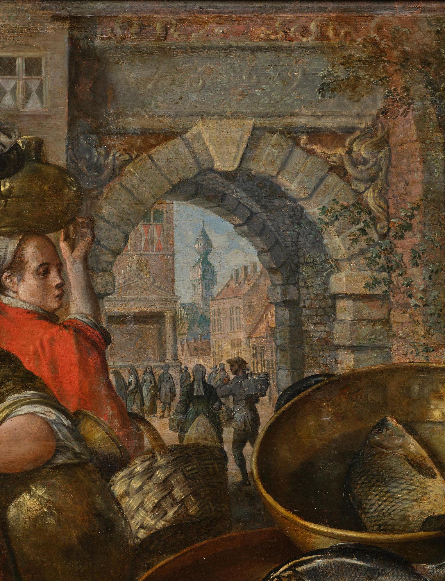 Joachim Beuckelaer, A fish market outside the city gate of Antwerp.