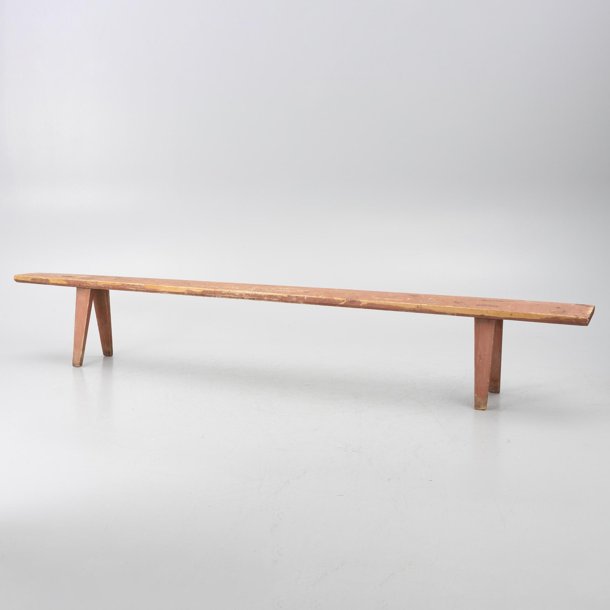 A folk art bench, 19th century.