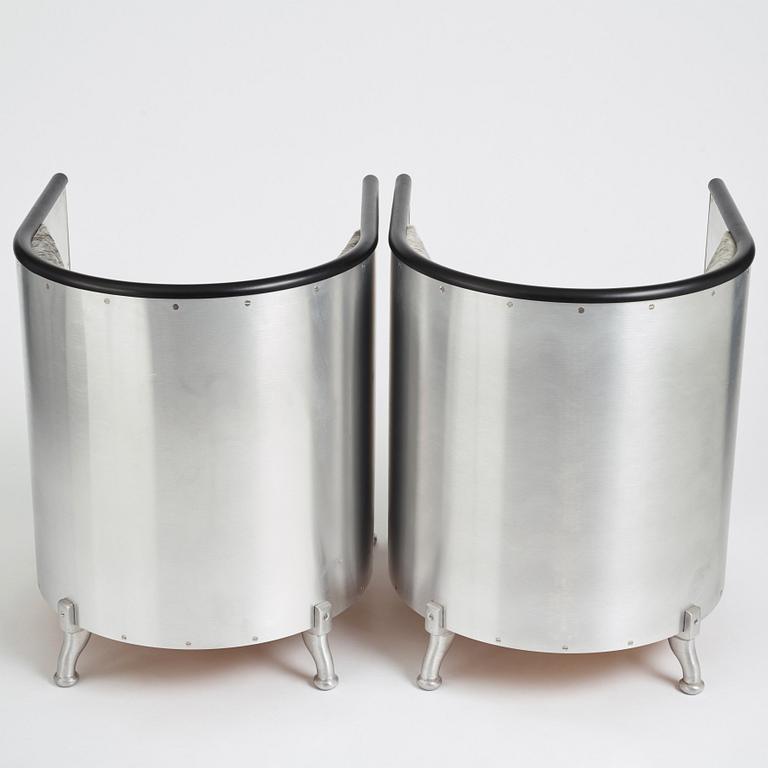 Mats Theselius, fåtöljer, ett par, "Aluminiumfåtölj", Källemo, Värnamo.