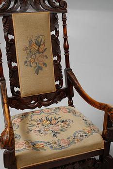 KARMSTOLAR, ett par, barockstil, 1900-talets första hälft.
