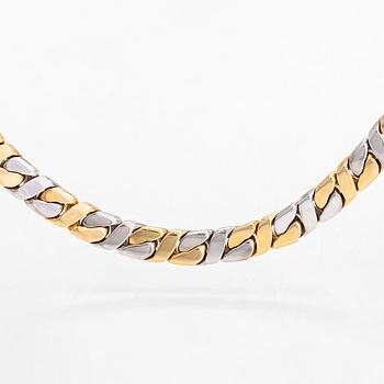 An 18K gold/white gold necklace, with brilliant-cut diamonds totalling approximately 2.39 ct.