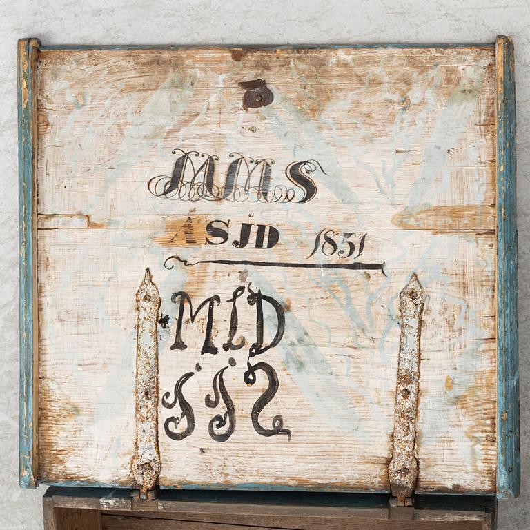 Skrin, allmoge, Småland, daterat 1851.