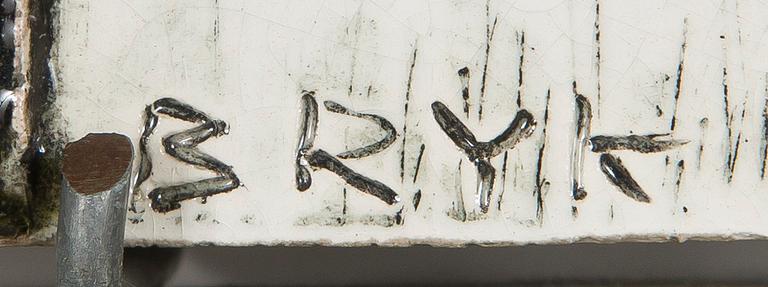 Rut Bryk, a stoneware relief signed BRYK.