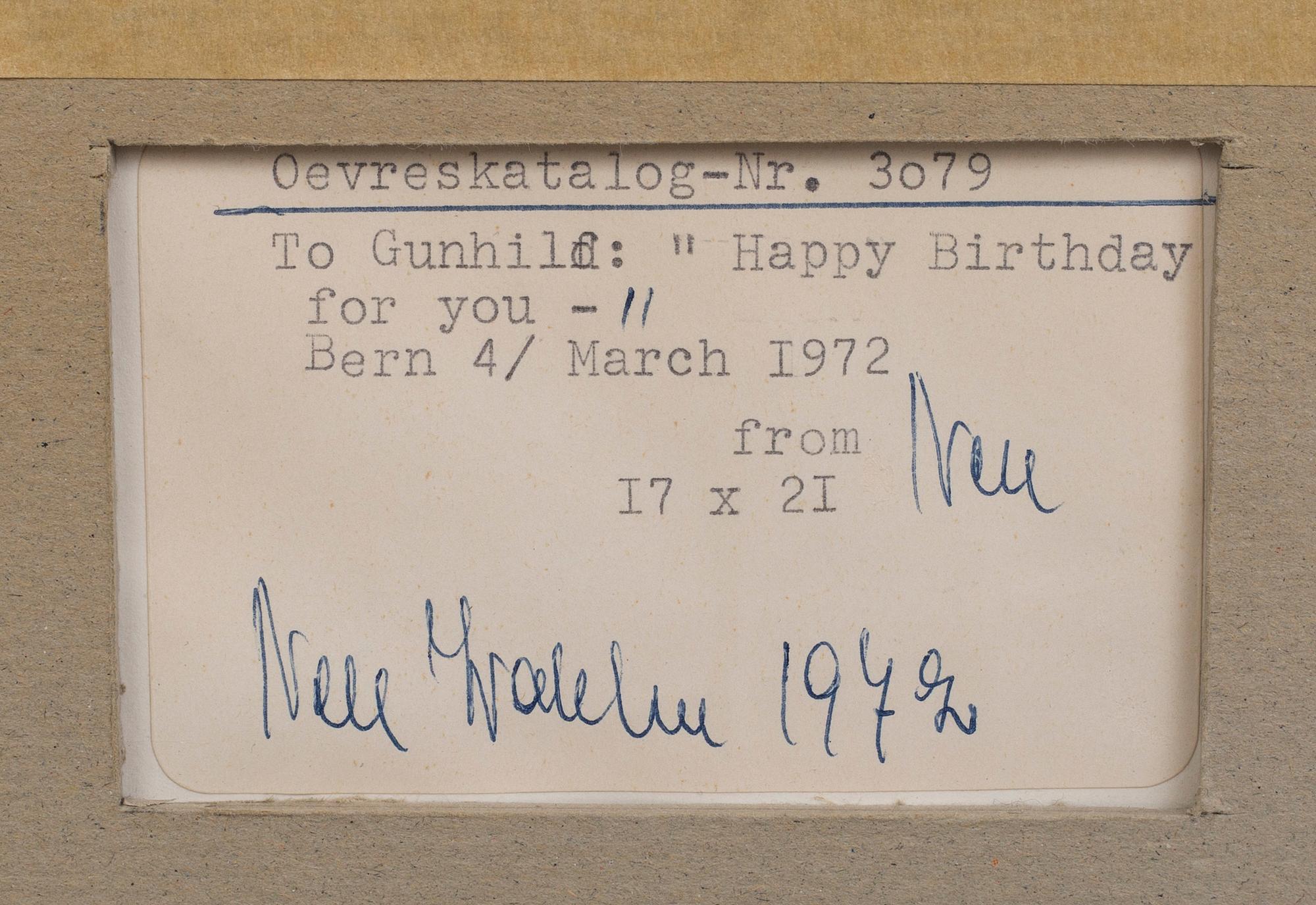 Nell Walden, watercolur signed.