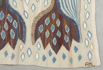 TEXTILE. "Blå crocus". Tapestry variant. 57,5 x 125 cm. Signed AB MMF AML.