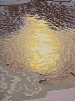 Gustaf Fjaestad, Winter landscape with sunlit watercourse.