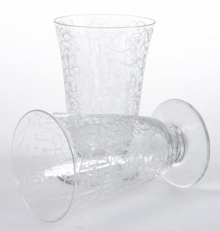 SELTERGLAS, 12 st, Baccarat, 1900-tal.