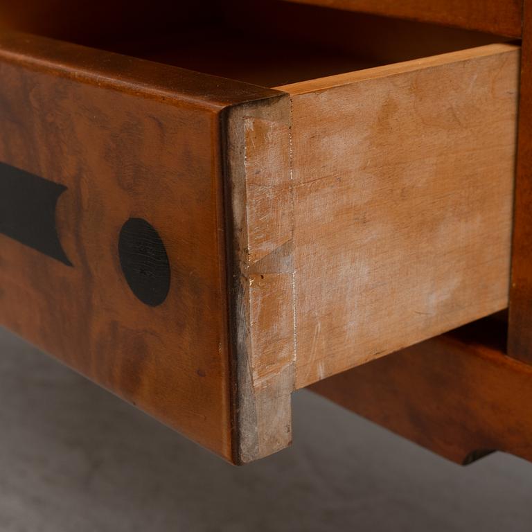 A birch wood veneered cabinet, 1920s.