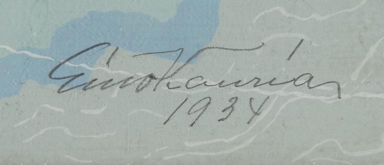 Eino Kauria, guassi, signeerattu ja päivätty 1934.