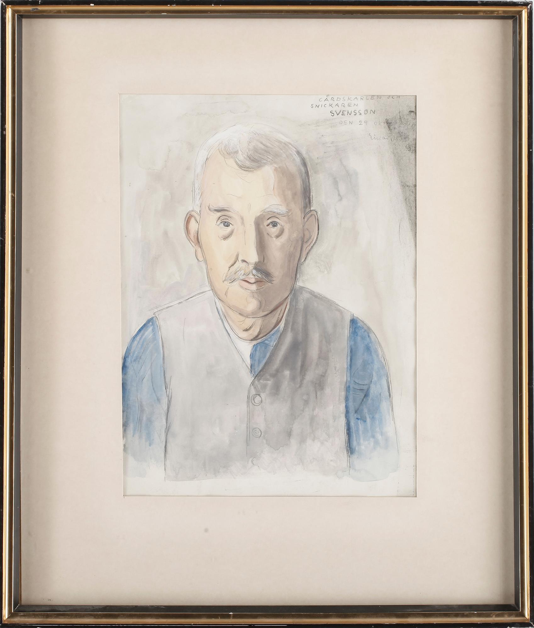 EINAR JOLIN, blandteknik på papper, signerad och daterad 29 okt.