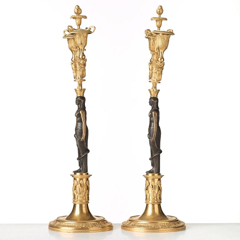 A pair of two-light candelabra, Vienna circa 1800.