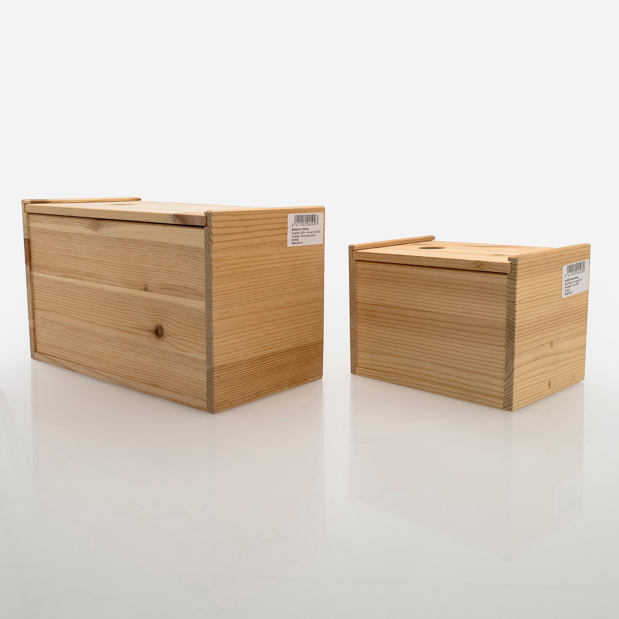 Oiva Toikka, årsfågel och ägg 2004, "Blue Scaup Duck", signerade O. Toikka Nuutajärvi 2004.