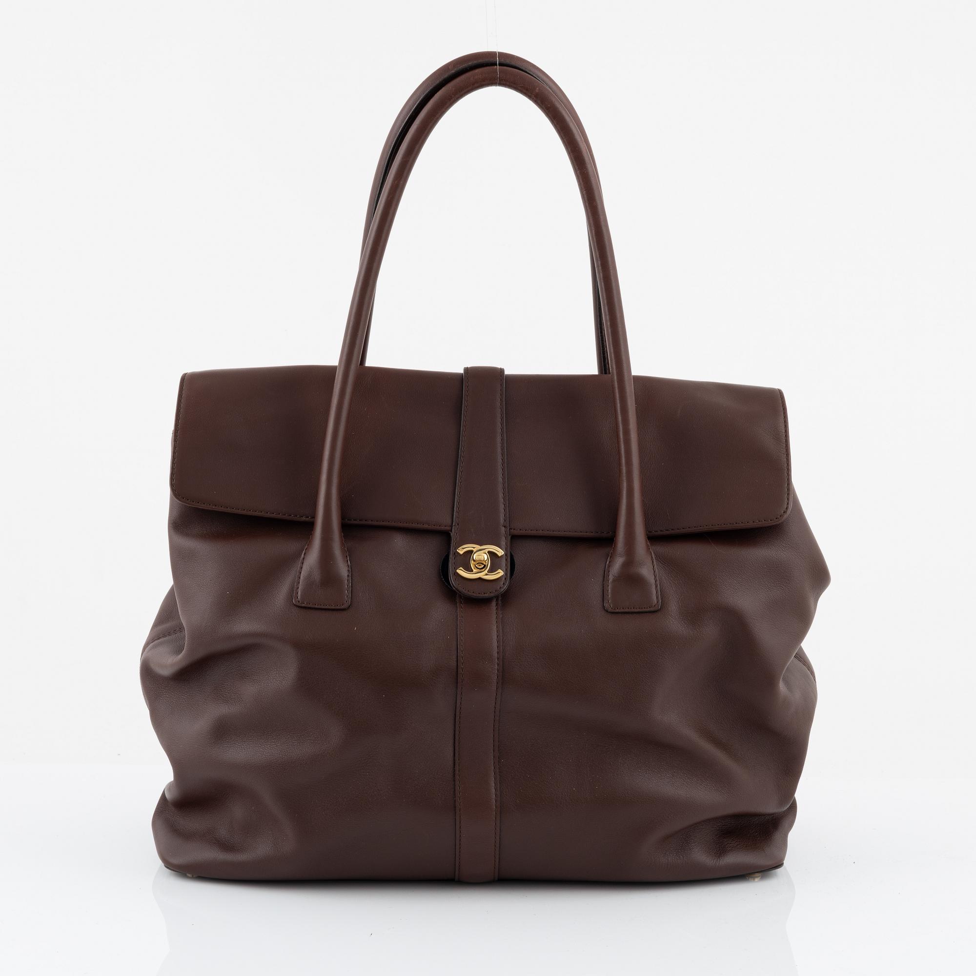 Chanel, a brown leather bag, 2000-2002.