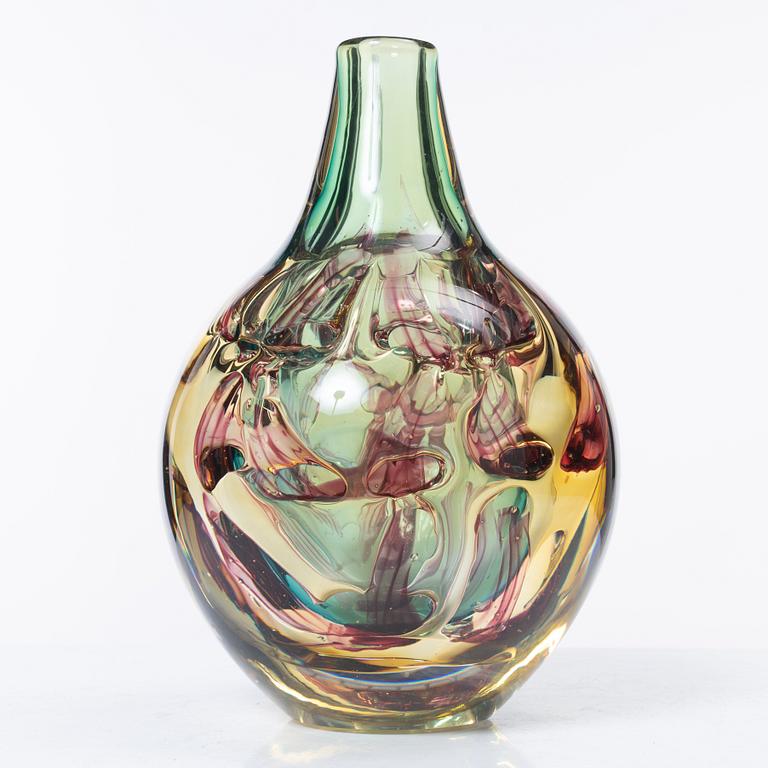 Helén Krantz, vas, glas, graal, "Airpocket", unik, Orrefors, signerad, år 2000.