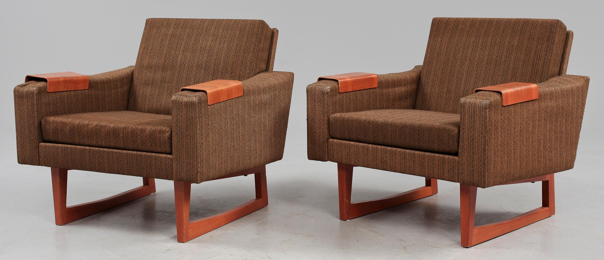 FÅTÖLJER, ett par, Effkå, 1900-talets andra hälft.