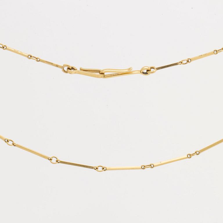 Wiwen Nilsson, halsband / fickurskedja, 18K guld, Lund 1965.