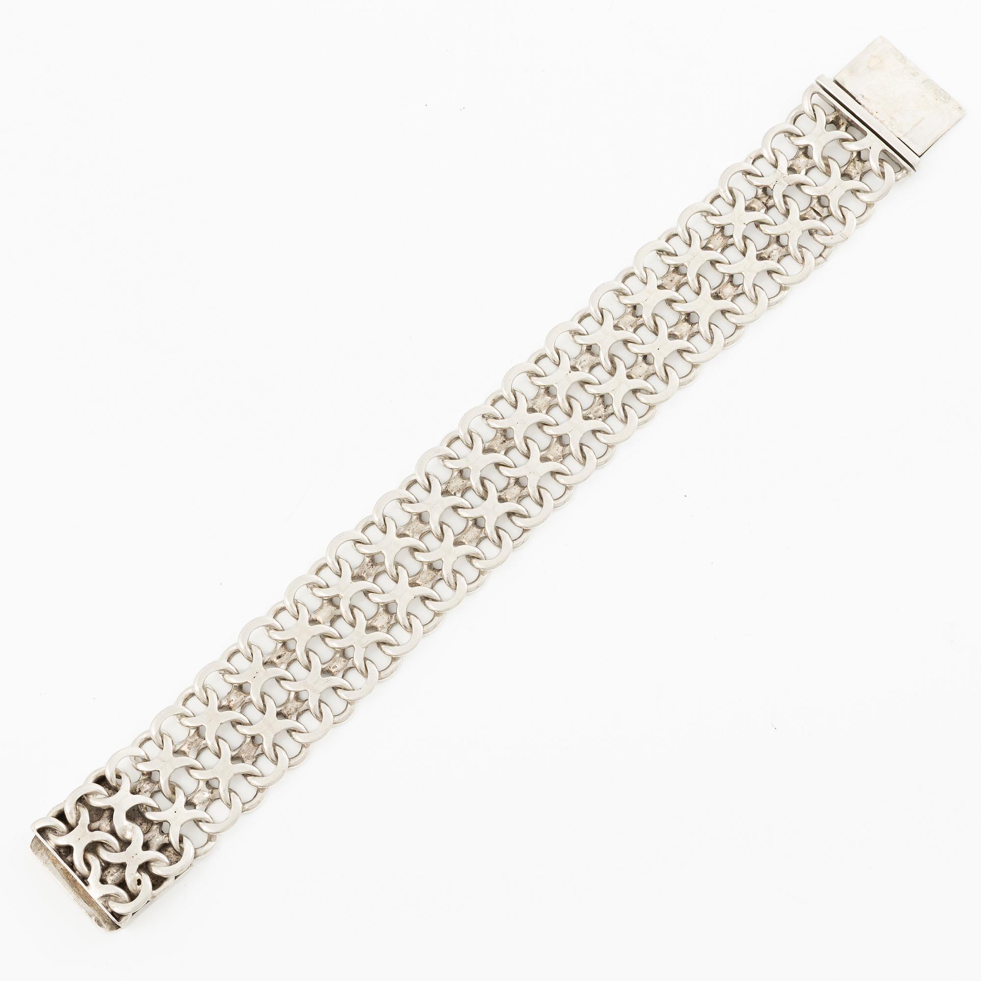 Armband, silver, x-länk.