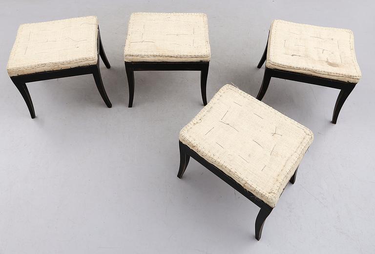 TABURETTER, 4 st, 1800-talets mitt.