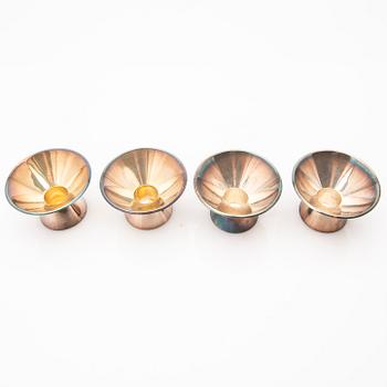 Ljusstakar, 4 st, silver, GAB, Stockholm, 1965-70.