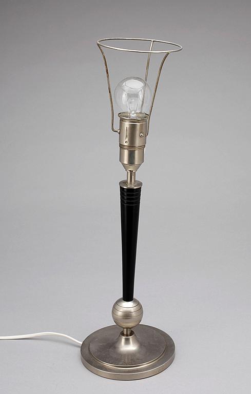 BORDSLAMPA, tenn, art deco, 1930-tal.