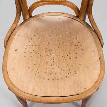 Four bent wood chairs, early 20th century, presumably Austria.