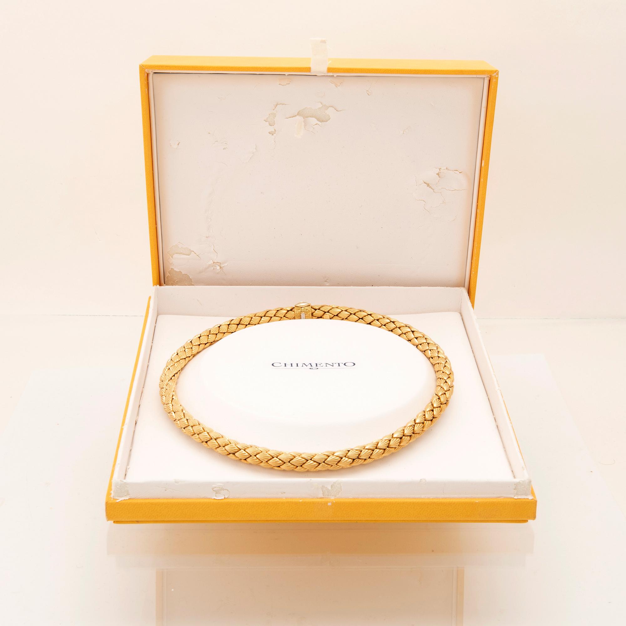 An 18K white and yellow gold "Stretch" necklace by Chimento Vicenza Italy.
