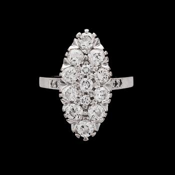 1183. A brilliant cut diamond ring, tot. app 1.30 cts.