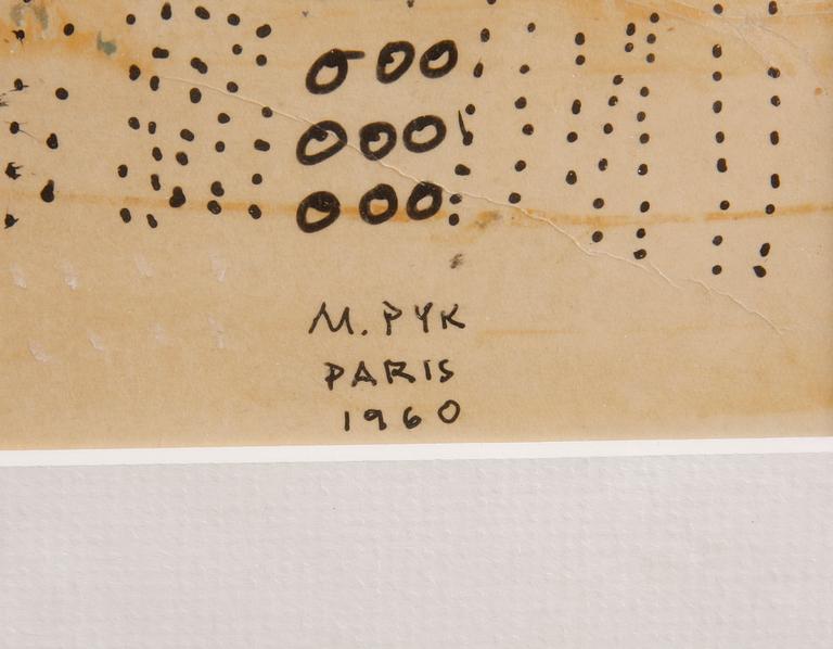 PYK, MADELEINE, blandteknik, sign o dat Paris 1960.